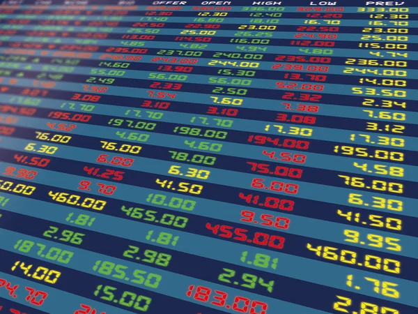 A Display Panel of Daily Stock Market. — Stock Photo, Image