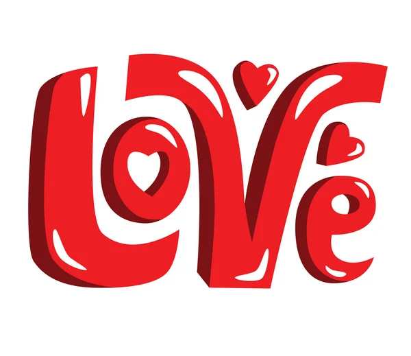 Dekorativní vektor slovo láska — Stockový vektor