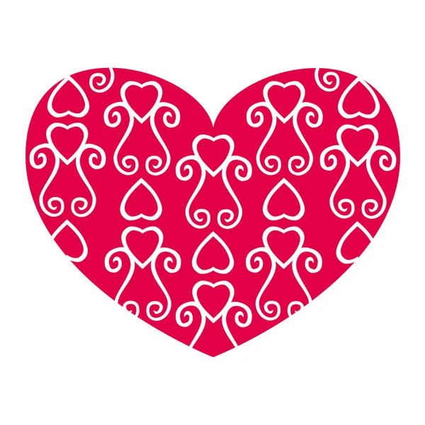 Heart with original pattern vector — Stock Vector