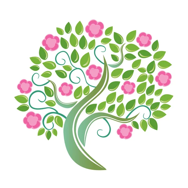Vector de árbol en flor — Vector de stock
