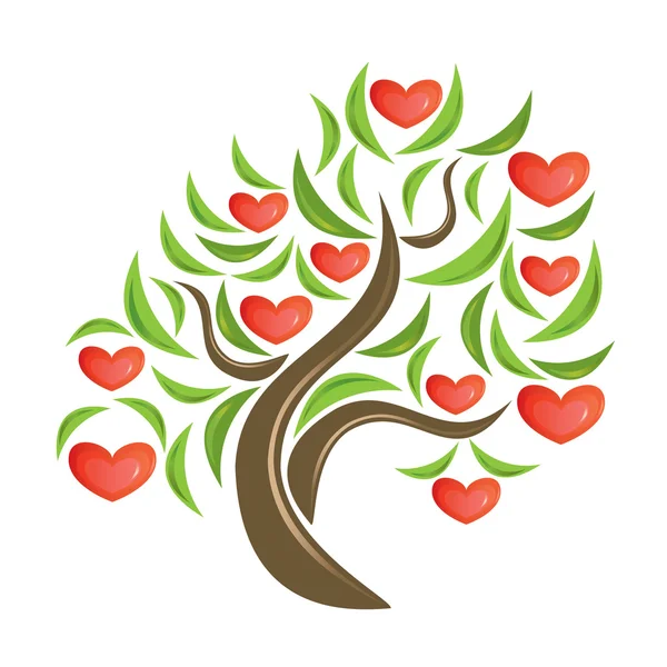 Ağaç kalp — Stok Vektör