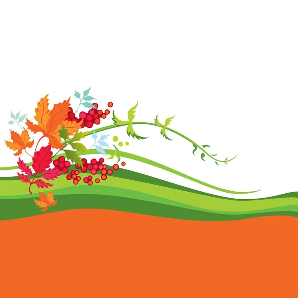 Fondo con vector de hojas de otoño — Vector de stock