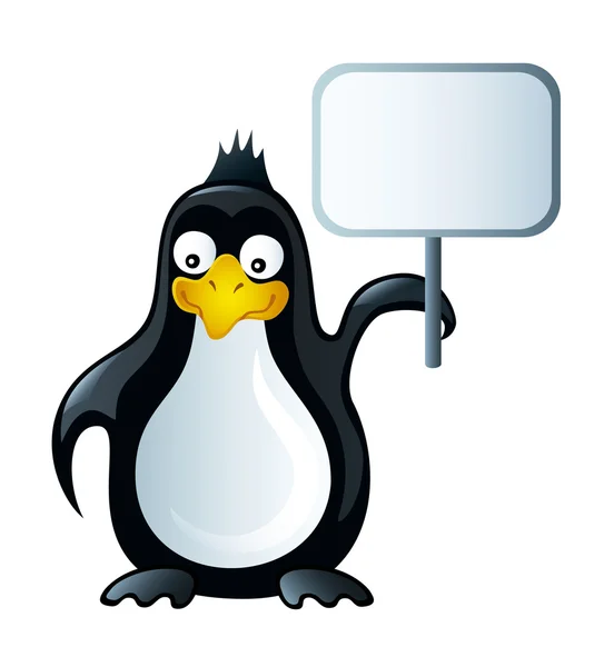 Pingüino con vector de tablero — Vector de stock