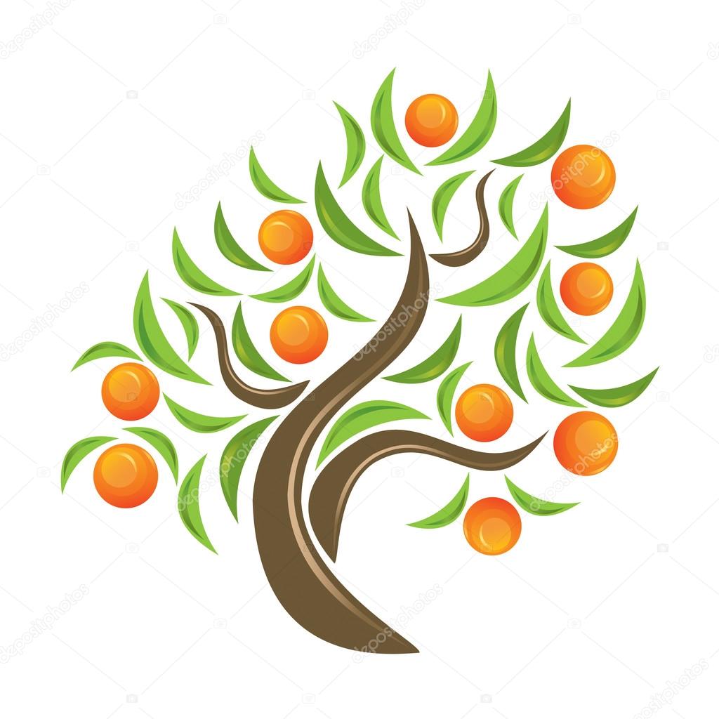 Orange tree vector logo