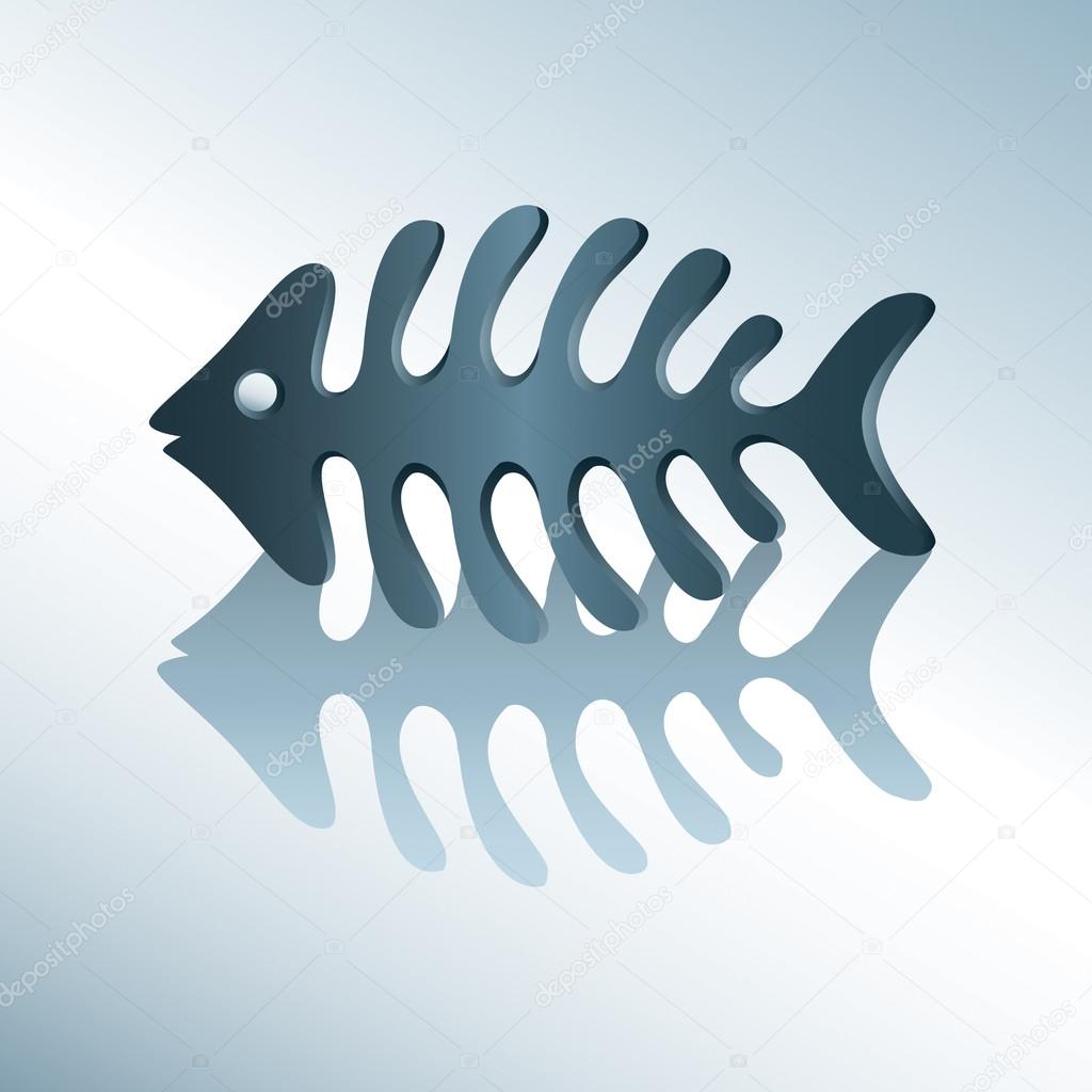Illustration of stylized monochrome fish