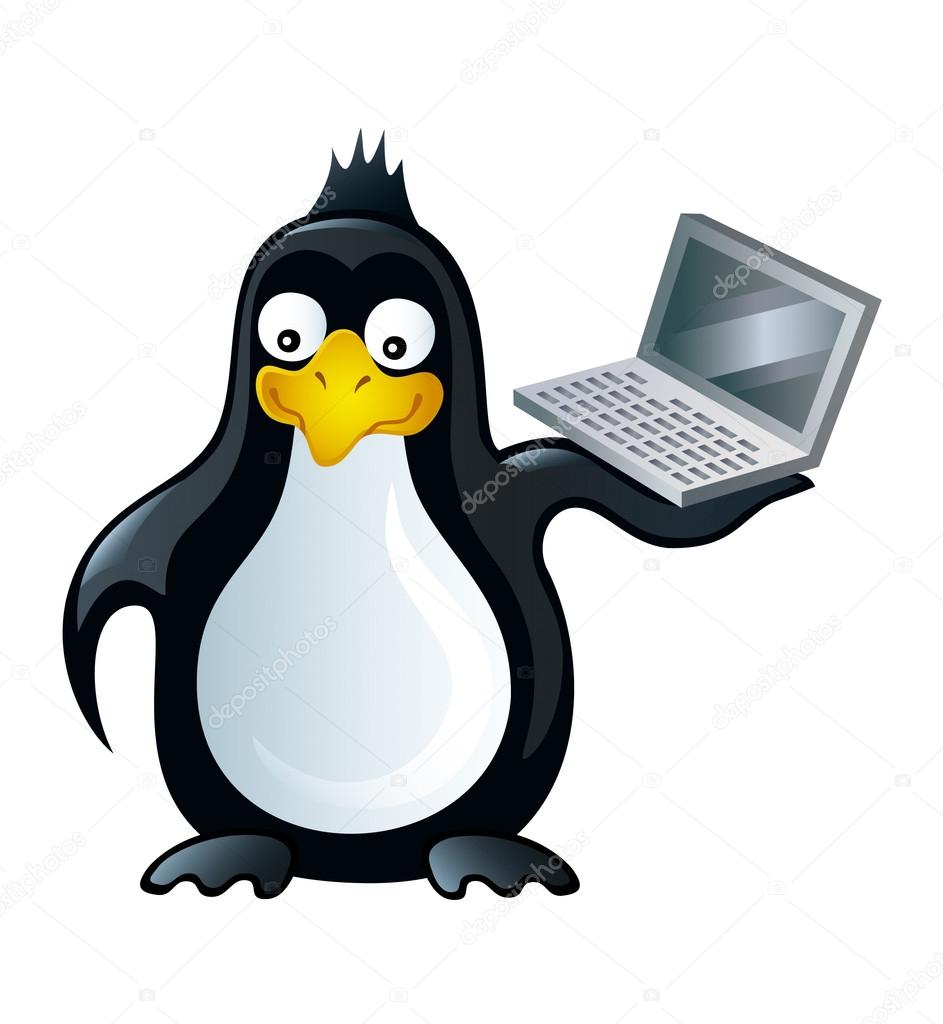 Penguins with notebook vector illustration