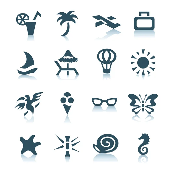 Vacation icons vector — Stock Vector