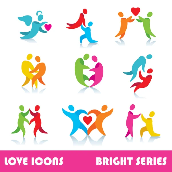 Conjunto de amor logo vector iconos — Vector de stock