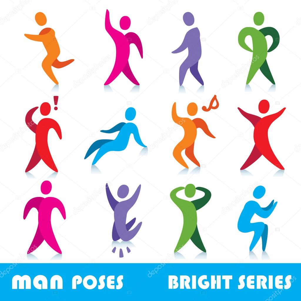 Abstract people silhouettes vector icons