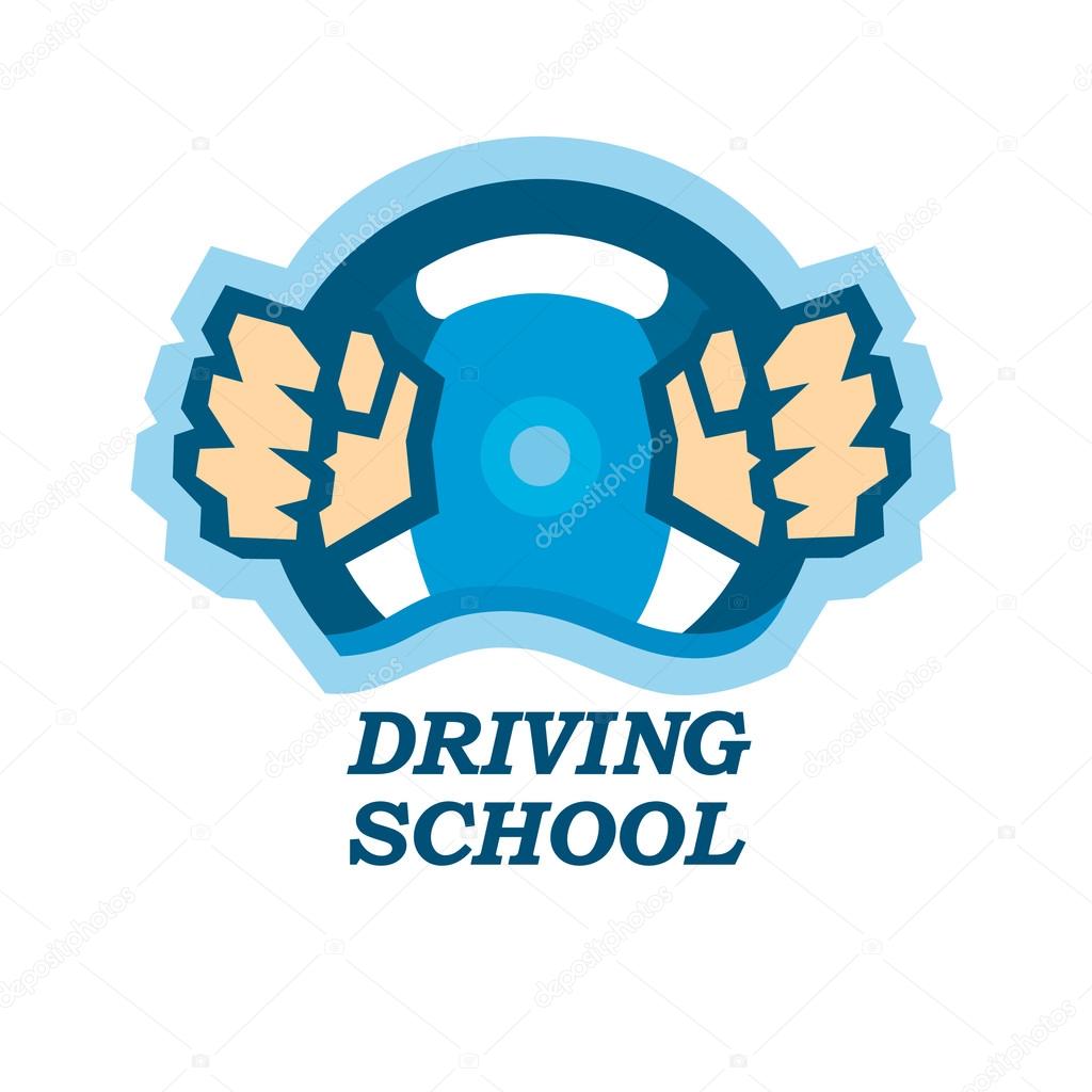 Driving school logo icon vector