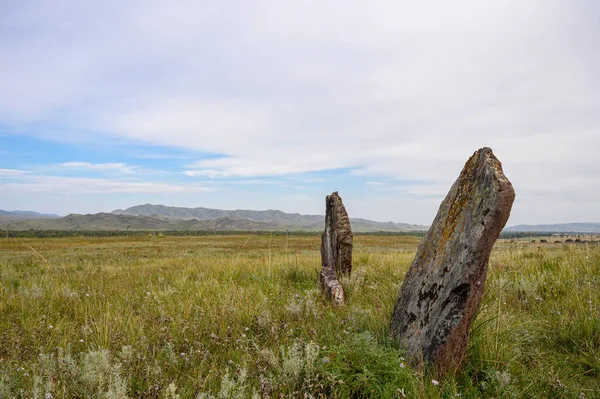 Montañas Edad Bronce Estepa Khakassia Imagen de archivo