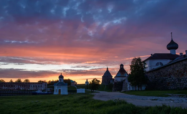 Solovki, pôr do sol — Fotografia de Stock