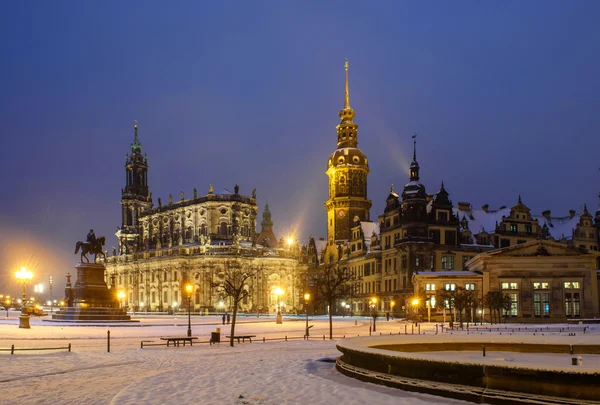 Güneş battıktan sonra kış Dresden