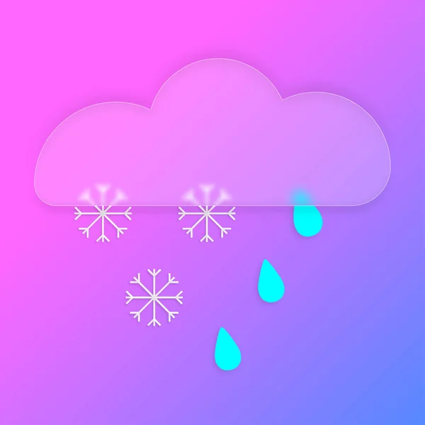 Glas Morphismus Stil Wetter Symbol Für Apps — Stockvektor