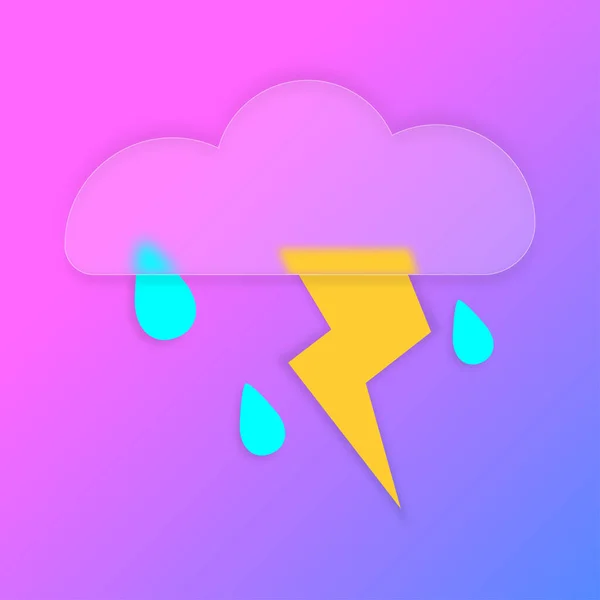 Glas Morphismus Stil Wetter Symbol Für Apps — Stockvektor
