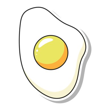 Kahvaltı için yumurta, pop sanat çıkartması tarzında.