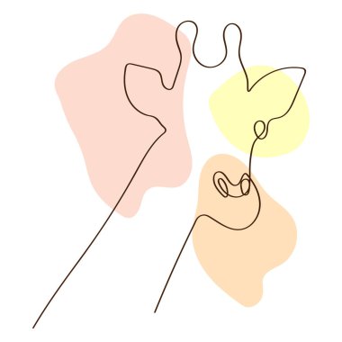 Bir çizgi zürafa silueti posteri