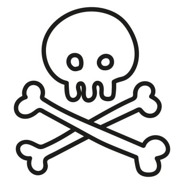 Zehirli çapraz kemikler karalama stilinde