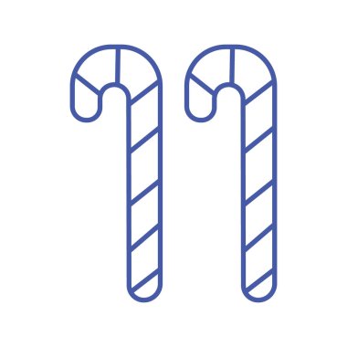 Noel şeker kamışı mavi çizgi simgesi