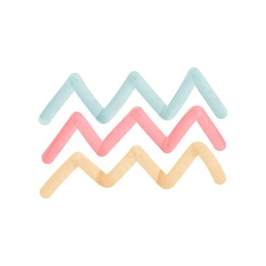 Boho biçiminde tasarım için suluboya zig zag ögesi