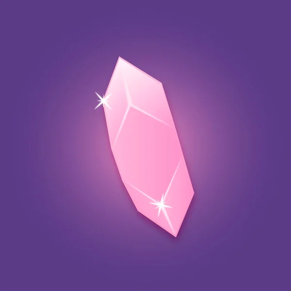 魔法元素粉红晶体3D插图 — 图库矢量图片