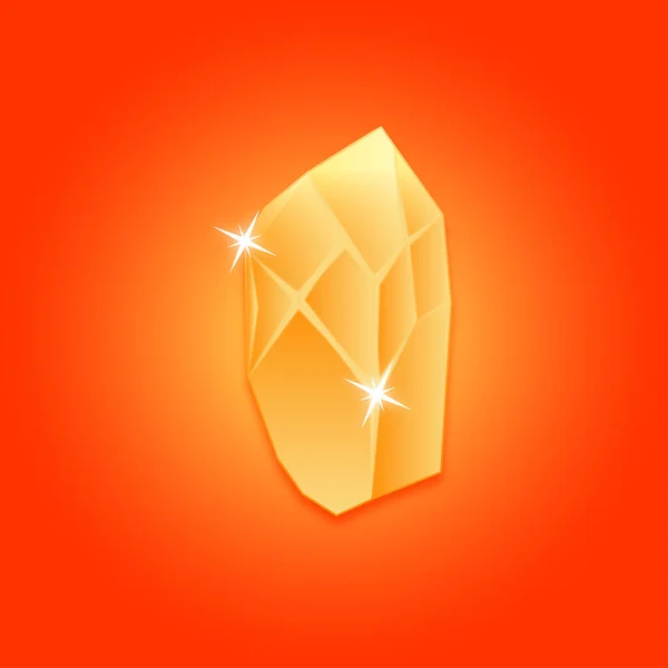 神奇的炼金术士元素橙色水晶3D插图 — 图库矢量图片