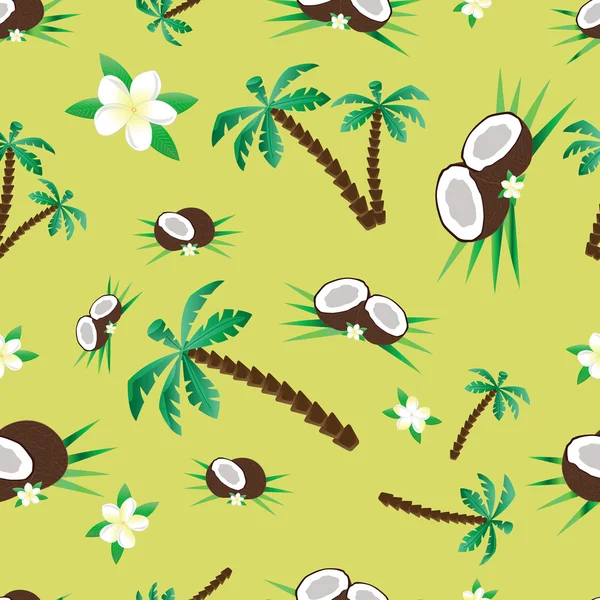 Pattern with coconut and palms Royalty Free Stock Vectors