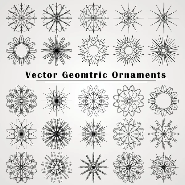 Yuvarlak geometrik süsler seti.
