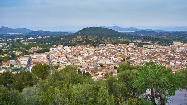 Pollenca Nın Havadan Görünümü Badia Pollenca Baia Alcudia Pollenca Adası — Stok fotoğraf