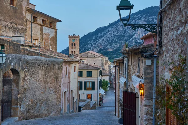 Blue Hour Daki Carrer Del Calvari Tipik Eski Evler Palma — Stok fotoğraf