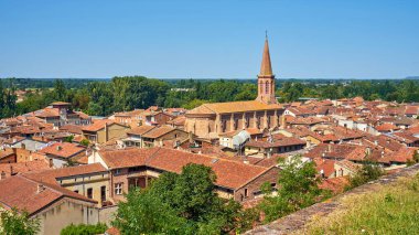 Villemur Sur Tarn Haute Garonne Fransa 'nın Panoramik Hava Görüntüsü