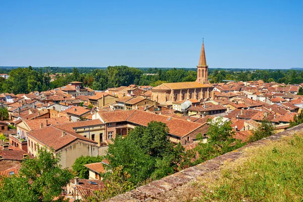 Villemur Sur Tarn Haute Garonne Fransa Nın Panoramik Hava Görüntüsü — Stok fotoğraf