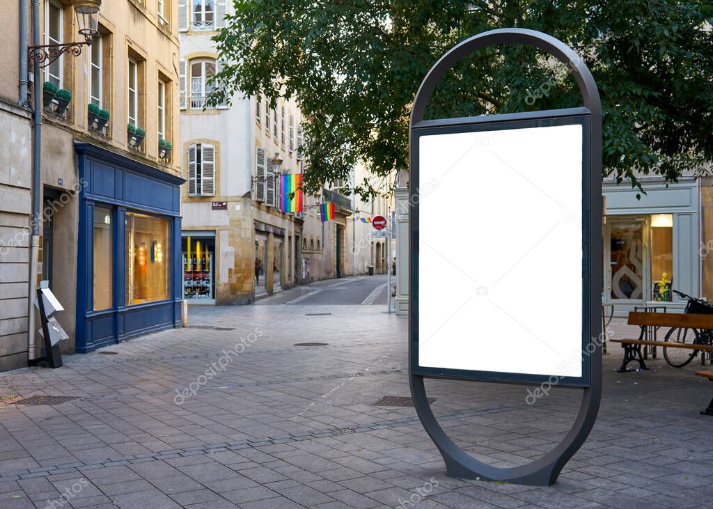 Pediestrian City Center Advertisement Mockup Urban Environment Europe