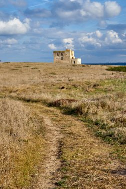 İtalya 'nın Apulia kıyıları boyunca uzanan Doğal Rezerv' ün ortasında, XVI Antik Savunma Kulesi Torre Guaceto
