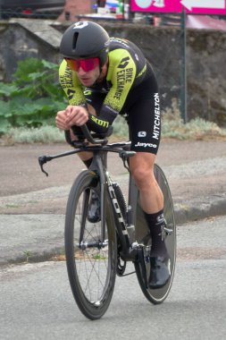 Saint Germain - Bourgogne Franche Comte - Fransa - 19 Eylül 2020: Simon Yates - Fransa Bisiklet Yarışı 2020 'deki son etaptan sonra dokuzuncu sırada yer aldı.