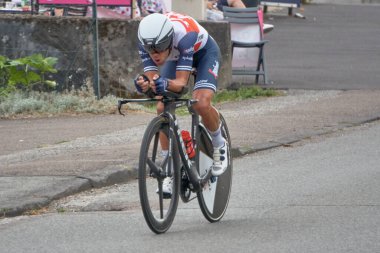 Saint Germain - Bourgogne Franche Comte - Fransa - 19 Eylül 2020: Richie Porte - Trek Segafredo Tur de France 2020 'deki son etaptan sonra genel olarak 3. sırada, bisiklet yarışı sahnesi 20, Lure - La Planche des Belles Filles (36 km Timet
