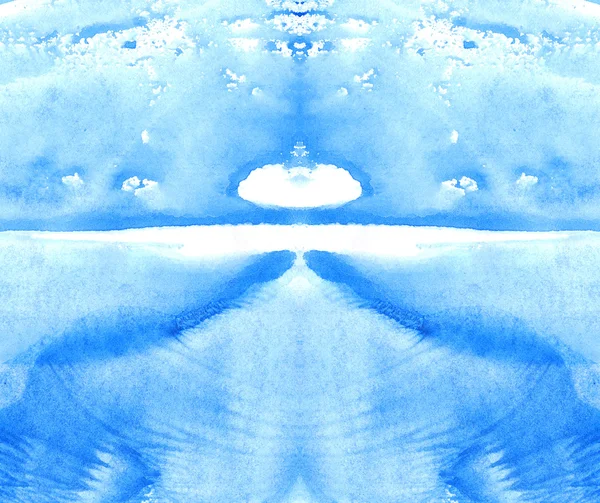 Ακουαρέλα μπλε μονοτυπία εκτύπωσης νερό υφή φόντου — Φωτογραφία Αρχείου