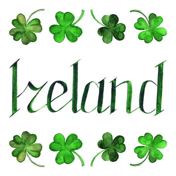 Ирландская зеленая фраза слово буквы типографических изолированных — стоковое фото