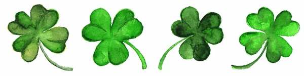 Aquarell Vektor Klee Shamrock Grenze gesetzt isoliert — Stockvektor