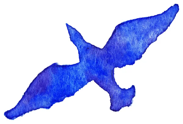 Acuarela vector mano dibujado azul violeta pájaro aislado — Archivo Imágenes Vectoriales