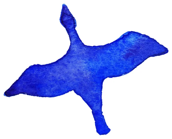 Aquarell Vektor von Hand gezeichnet blau violett Vogel isoliert — Stockvektor