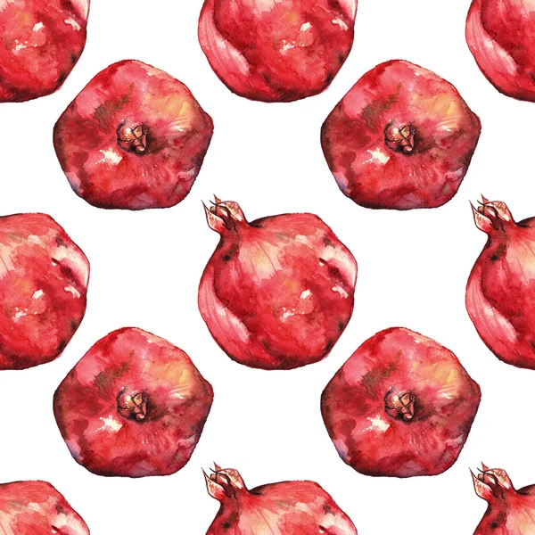 Watercolor hand drawn pomegranate seamless pattern background — Stock Photo, Image