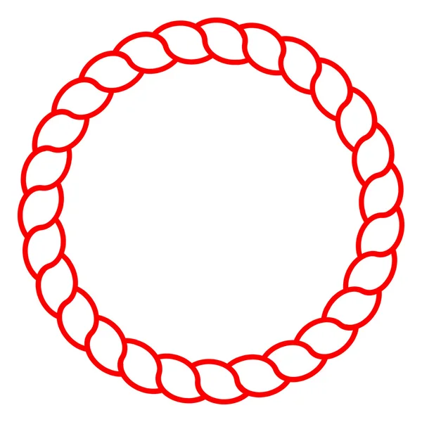 Circle red rope vector line art isolated — Stock Vector