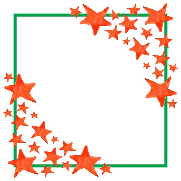Ακουαρέλα πέντε επισήμανε σύμβολο αστέρι φόντο προτύπου πλαισίου — Φωτογραφία Αρχείου