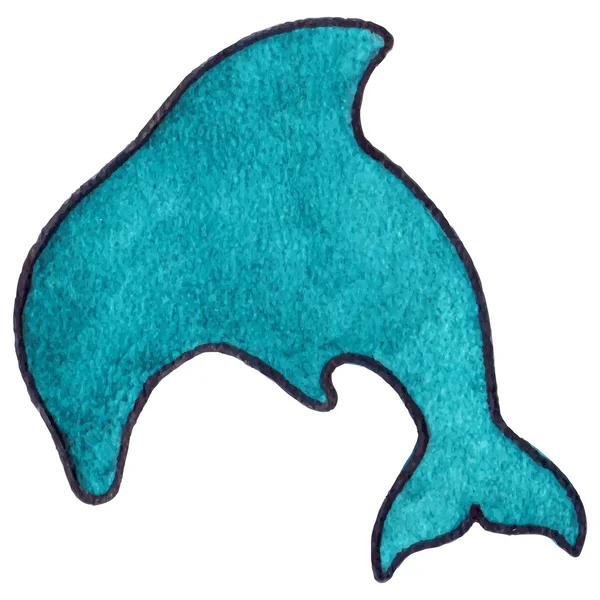 Aquarell türkis grün Delphin Vektor isoliert — Stockvektor