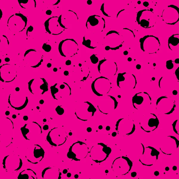 Patrón sin costura abstracto círculo de tinta monocromática negra y rosa —  Fotos de Stock
