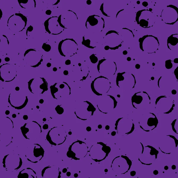 Abstracto negro y púrpura círculo de tinta monocromática patrón sin costura — Foto de Stock