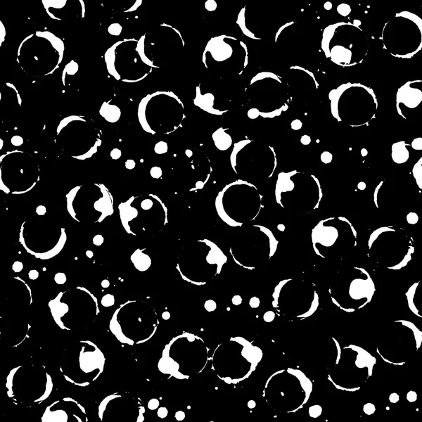 Abstrato preto e branco monocromático padrão círculo de tinta sem costura — Fotografia de Stock