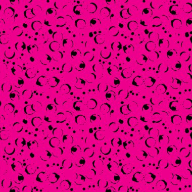 Tek renkli mürekkep soyut siyah ve pembe daire seamless modeli
