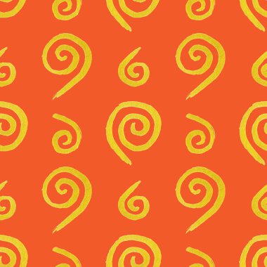 Altın altın girdap mürekkep el çekilmiş seamless modeli doodle